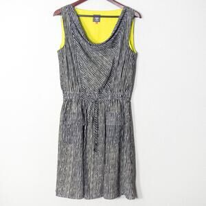 Vince Camuto Cowl Neck Gray Dress Size 12 Modern Boho Patterned